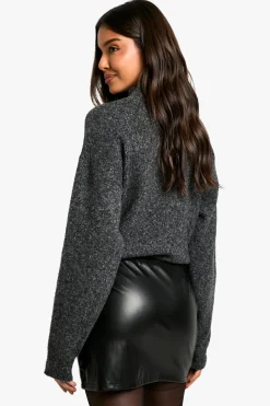 boohoo Mini-jupe en synthétique à ourlet fendu<Femme Jupes|Jupes