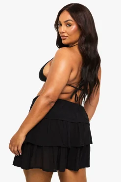 boohoo Mini-jupe en étamine à volants en étages Plus<Femme Jupes|Jupes