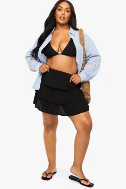 boohoo Mini-jupe en étamine à volants en étages Plus<Femme Jupes|Jupes