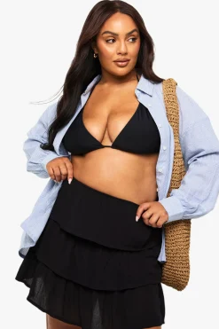 boohoo Mini-jupe en étamine à volants en étages Plus<Femme Jupes|Jupes