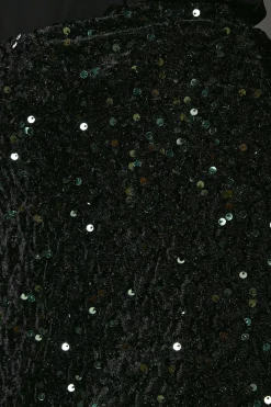 Mini Jupe en Velours à Paillettes Petite Taille
