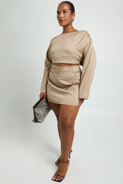 Mini-jupe Grande Taille En Crêpe