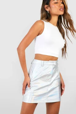 Mini-jupe Irisée à Taille Haute