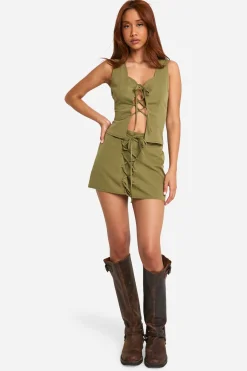 boohoo Mini-jupe à lacets à l'avant<Femme Jupes|Jupes