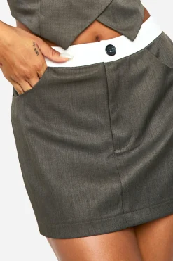 Mini-jupe Marl à ceinture contrastante