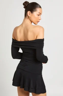Mini-jupe À Ourlet Asymétrique Avec Détails Froncés