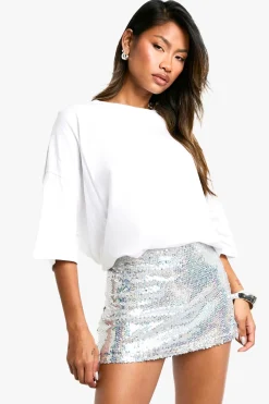 boohoo Mini jupe à paillettes irisées<Femme Jupes|Jupes