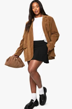 boohoo Mini-jupe plissée en bengaline grande taille<Femme Jupes|Jupes