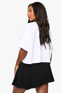 boohoo Mini-jupe plissée en bengaline grande taille<Femme Jupes|Jupes