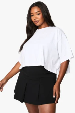 boohoo Mini-jupe plissée en bengaline grande taille<Femme Jupes|Jupes