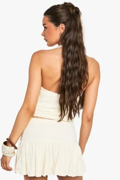 boohoo Mini-jupe plissée jacquard florale<Femme Jupes|Jupes