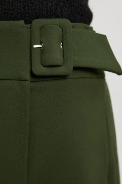 Mini-jupe Portefeuille Plissée en Ponte