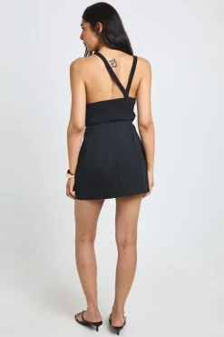 Mini-jupe Portefeuille Tissée Taille Haute