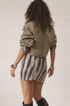 boohoo Mini-jupe À Sequins Imprimé Zèbre<Femme Jupes|Jupes