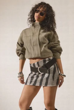 boohoo Mini-jupe À Sequins Imprimé Zèbre<Femme Jupes|Jupes