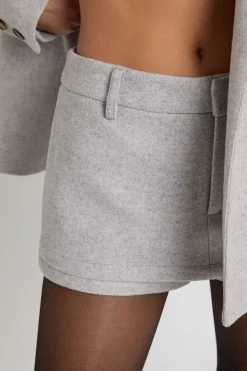 Mini-jupe-short effet laine