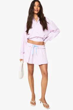 boohoo Mini-jupe skater à volants et surpiqûres<Femme Jupes|Jupes