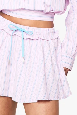 boohoo Mini-jupe skater à volants et surpiqûres<Femme Jupes|Jupes