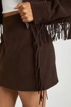 boohoo Mini-jupe style laine à glands<Femme Jupes|Jupes