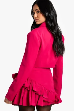 boohoo Mini Jupe Taille Haute à Double Volants<Femme Tailleurs|Jupes