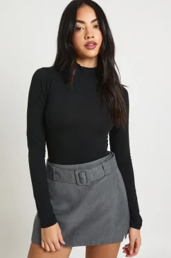 boohoo Mini-jupe texturée à ceinture<Femme Jupes|Jupes