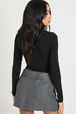 boohoo Mini-jupe texturée à ceinture<Femme Jupes|Jupes