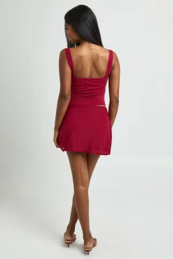 boohoo Mini-jupe Texturée À Taille Portefeuille<Femme Jupes|Jupes
