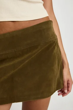 Mini-jupe Trapèze Ajustée en Synthétique