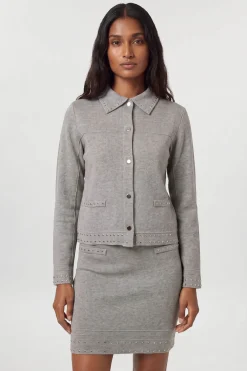 KarenMillen Mini-jupe Tricotée À Détails Cloutés<Femme Jupes|Jupes