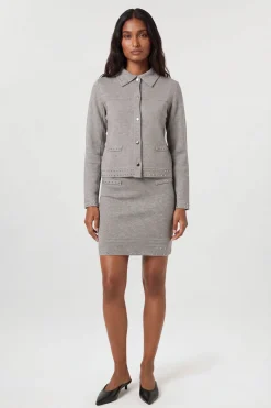 KarenMillen Mini-jupe Tricotée À Détails Cloutés<Femme Jupes|Jupes