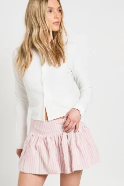 boohoo Mini Jupe Évasée À Rayures Petite<Femme Jupes|Jupes
