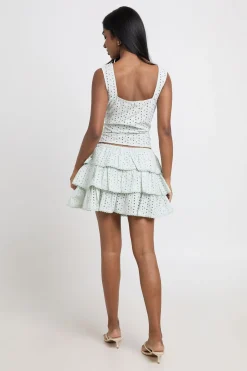 Mini Jupe À Volants En Broderie Anglaise