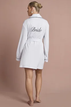 boohoo Mini Peignoir Jersey Brodé 'mariée' De Mariage<Femme Pyjamas