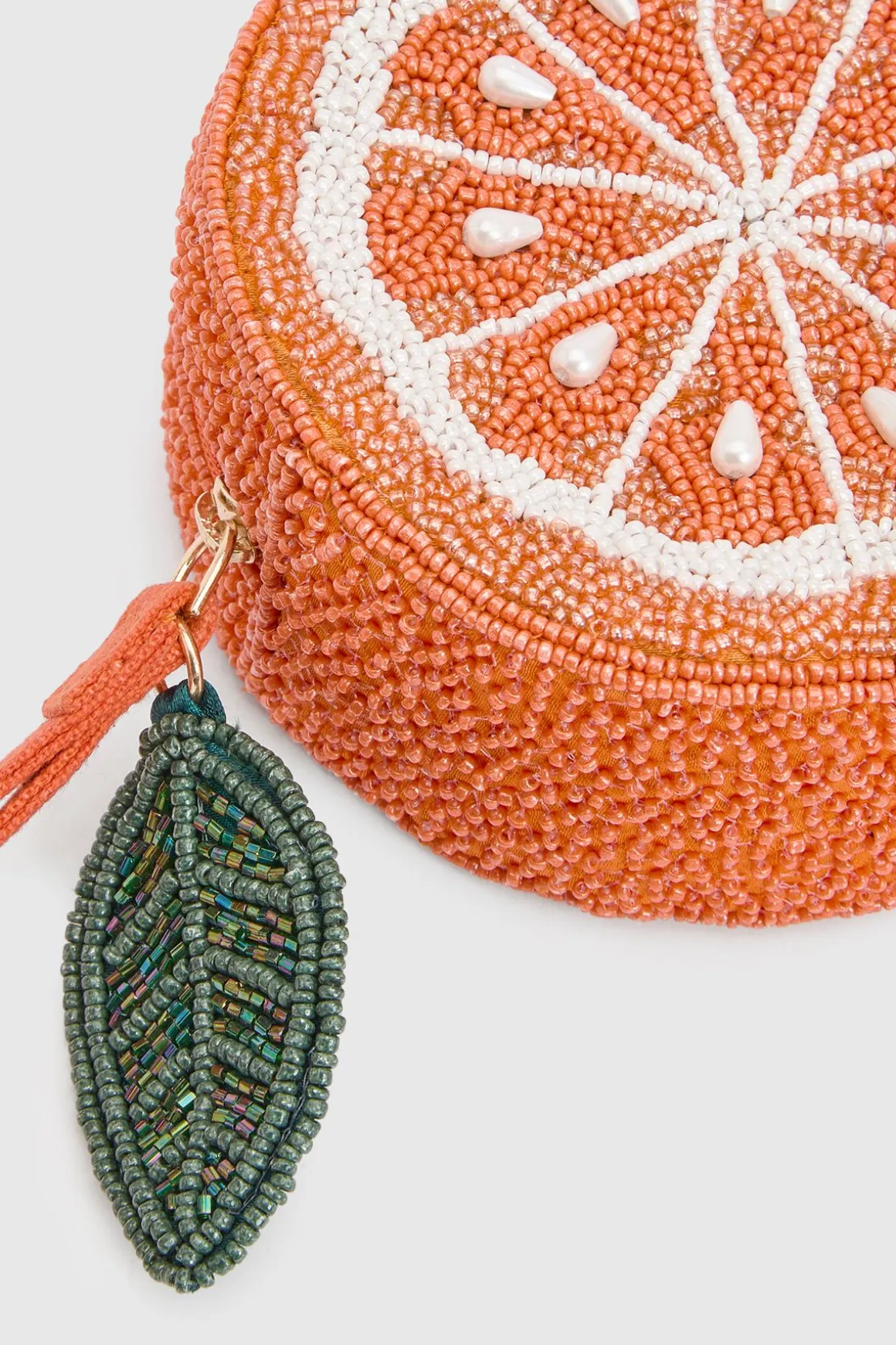 Mini Pochette Fantaisie Perlée Orange