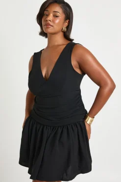 Mini robe corset à détail de décolleté plongeant