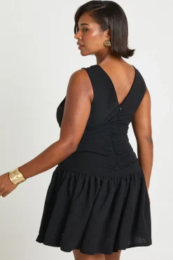 Mini robe corset à détail de décolleté plongeant
