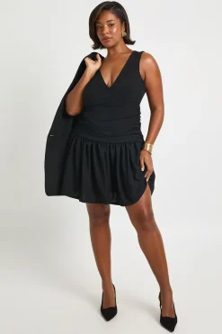 Mini robe corset à détail de décolleté plongeant