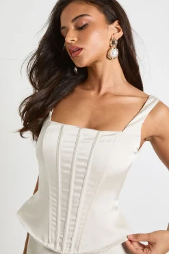 boohoo Mini robe corset en satin<Femme Robes Corset|Robes Moulantes