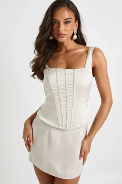 boohoo Mini robe corset en satin<Femme Robes Corset|Robes Moulantes