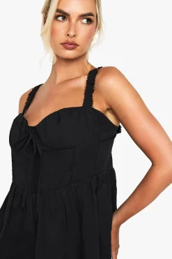 boohoo Mini robe de laitière en coton<Femme Robes Patineuses|Robes