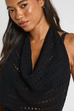 Mini Robe De Plage Au Crochet À Col Bénitier