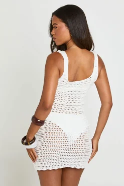 boohoo Mini Robe De Plage En Crochet Tricotée<Femme Pulls Et Gilets|Toutes Les Mailles