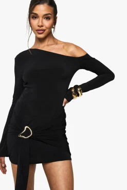Mini robe drapée asymétrique