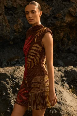 Mini-robe À Détails De Perles Tropicales Petite