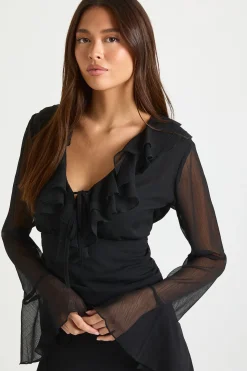 Mini robe en chiffon à taille froncée