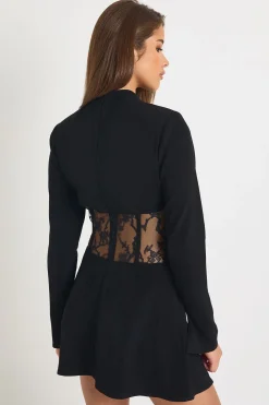 boohoo Mini robe en dentelle à corset structuré<Femme Robes Corset|Robes Moulantes
