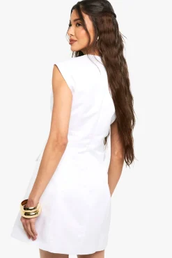 Mini robe en satin avec poche avant