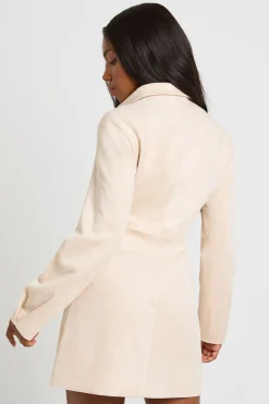 boohoo Mini robe en synthétique à taille cintrée et à col<Femme Robes À Manches Longues|Robes