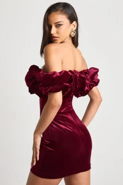 Mini robe en velours à volants extrêmes