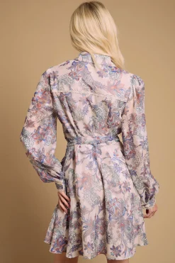 Oasis Mini Robe Florale Dévorée<Femme Toutes Les Robes|Robes À Manches Longues